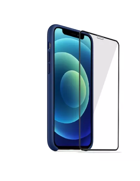 iPhone 12 Liquid Silicone Case + Tempered Glass - Navy Blue | Ibroz