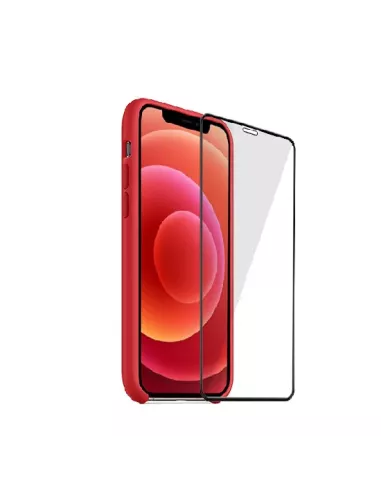 iPhone 12 Mini Liquid Silicone + Tempered Glass Case - Red | Ibroz