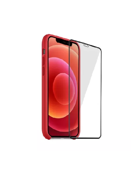 iPhone 12 Mini Coque Liquid Silicone + Verre trempé - Rouge | Ibroz