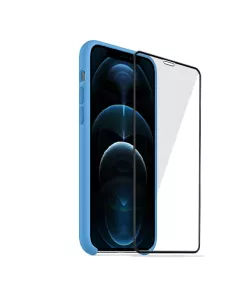 iPhone 12, 12 Pro Coque Liquid Silicone + Verre trempé - Bleu Ciel ... 2