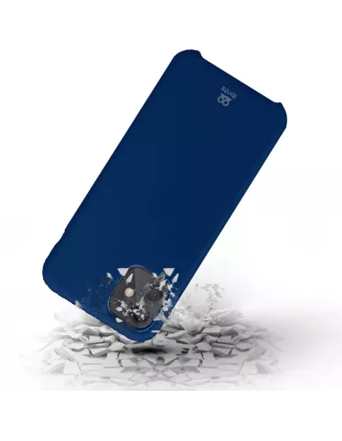 iPhone 12 et 12 Pro Coque Liquid Silicone + Verre trempé - Bleu Mar...