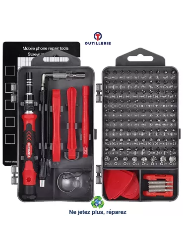 Coffret 122 outils de précision réparation smartphones, ordinateurs...