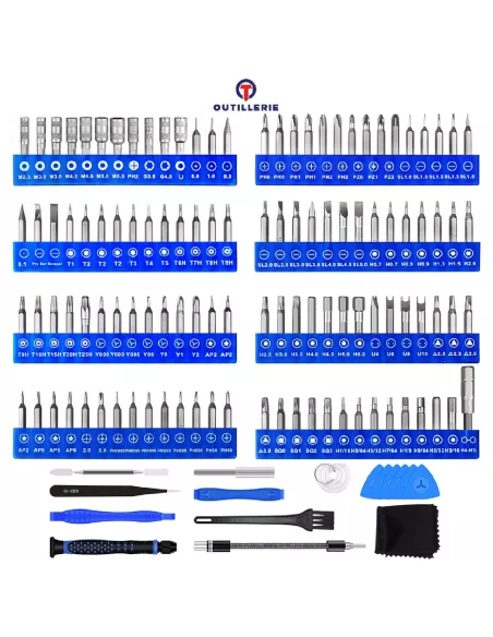 Kit of 126 precision steel tools - Smartphone repair...
