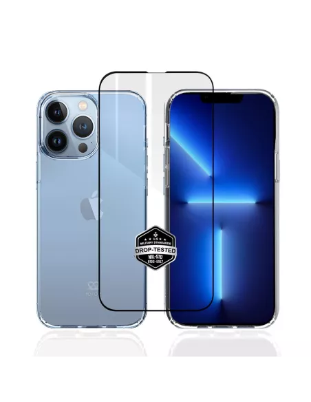 iPhone 13 Pro Coque Bayer Antichoc Ultra Transparente + Verre Tremp...