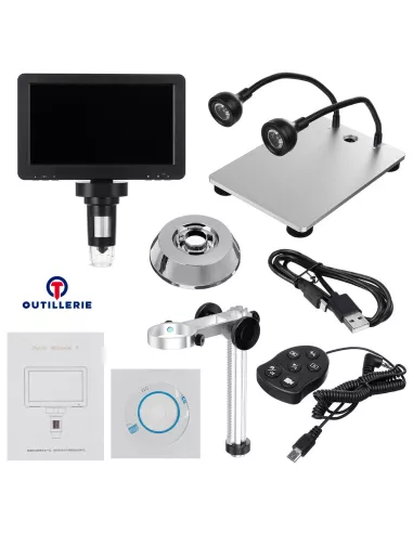 Digital USB microscope 1200X - 12 MPx - 1080 FHD video, LE lamps...