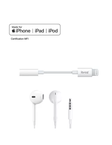 Adaptateur Lightning pour écouteurs prise jack 3.5mm vers iPhone, i...