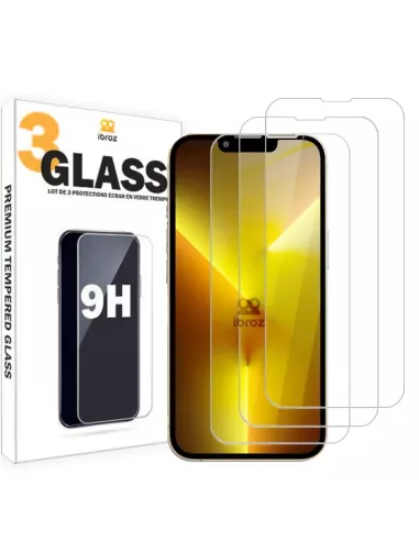 ibroz-Lot de 3 Protections écran pour iPhone 13 Pro Max en verre trempé - 9H