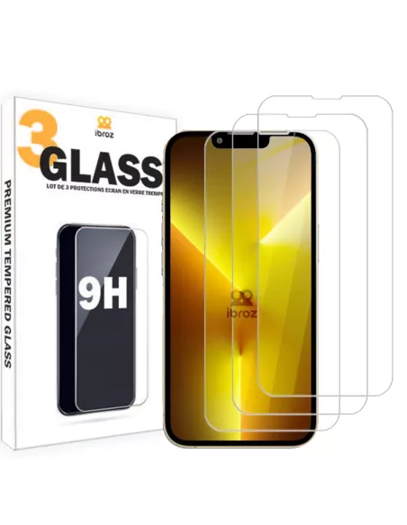 ibroz-Lot de 3 Protections écran pour iPhone 13 Pro Max en verre trempé - 9H