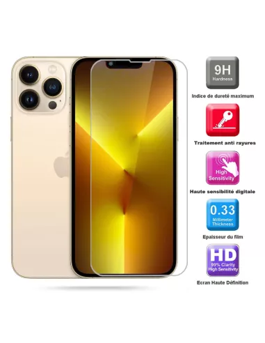 Set of 3 screen protectors for iPhone 13 Pro Max in tempered glass -...