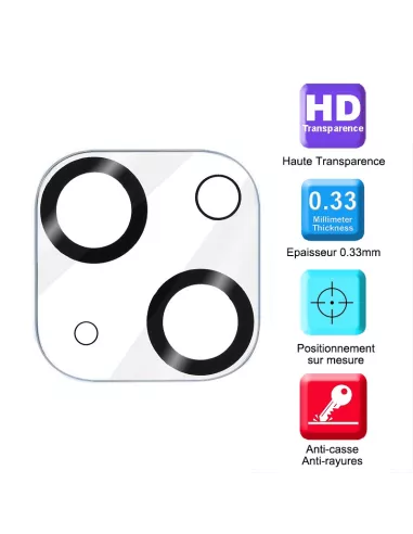 Lot de 2 Protections objectif caméra pour iPhone 13 Mini en verre t...