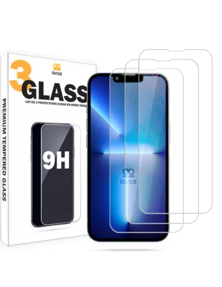 Set of 3 tempered glass screen protectors for iPhone 13 / 13 Pro ...