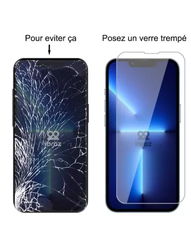 Set of 3 tempered glass screen protectors for iPhone 13 / 13 Pro ...