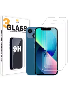 Set of 3 iPhone 13 Mini tempered glass screen protectors - 9H...