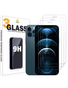 Lot de 3 Protections écran pour iPhone 12 / 12 Pro en verre trempé ...