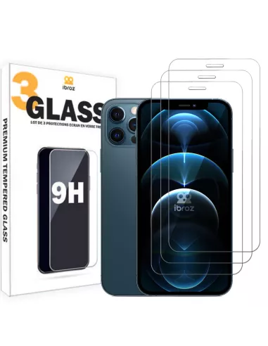 Lot de 3 Protections écran pour iPhone 12 / 12 Pro en verre trempé ...