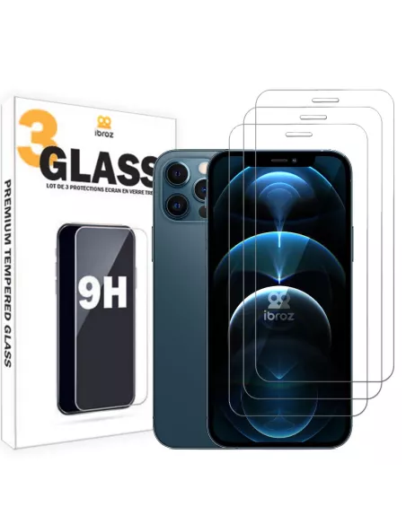 Lot de 3 Protections écran pour iPhone 12 / 12 Pro en verre trempé ...