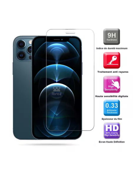 Set of 3 tempered glass screen protectors for iPhone 12 / 12 Pro ...