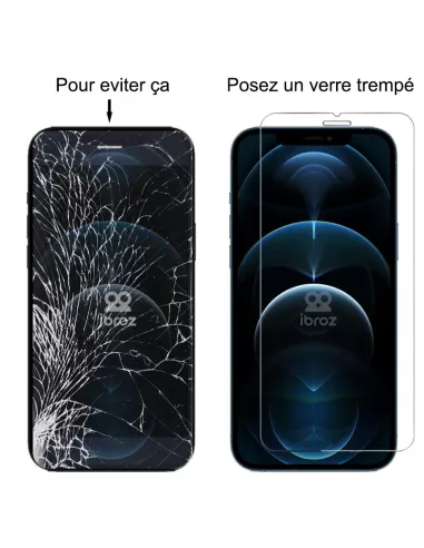 Lot de 3 Protections écran pour iPhone 12 / 12 Pro en verre trempé ...