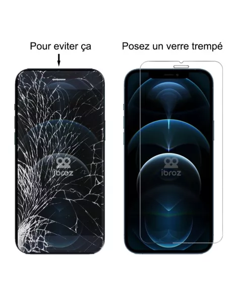Lot de 3 Protections écran pour iPhone 12 / 12 Pro en verre trempé ...