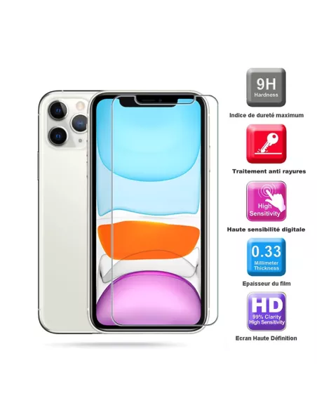 Set of 3 iPhone 11 screen protectors in tempered glass - 9H | Ibroz