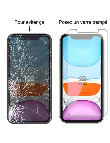 Lot de 3 Protections écran pour iPhone 11 en verre trempé - 9H | Ibroz