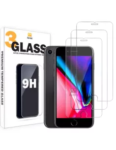 Lot de 3 Protections écran pour iPhone 7 / 8 / SE en verre trempé -...