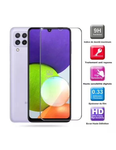 Lot de 3 Protections écran pour Samsung Galaxy A22 (4G) en verre tr...