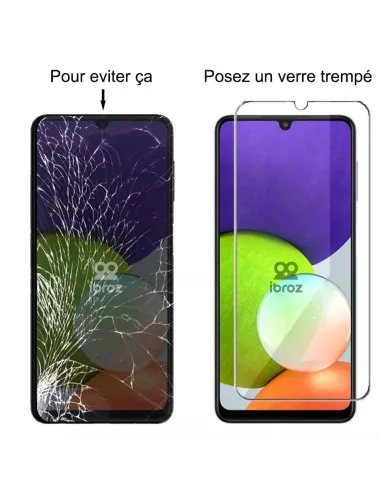 Lot de 3 Protections écran pour Samsung Galaxy A22 (4G) en verre tr...