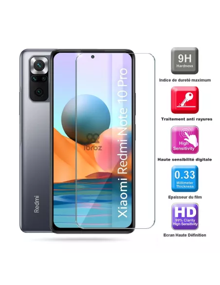 Lot de 3 Protections écran pour Xiaomi Redmi Note 10 Pro en verre t...