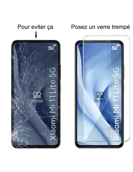 Lot de 3 Protections écran pour Xiaomi Mi 11 Lite Pro en verre trem...
