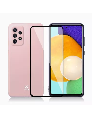 Coque LSR Samsung A52/A52s Liquide Silicone + Verre trempé 9H - Ros...