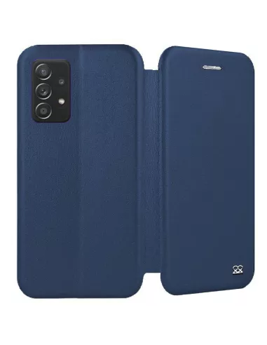 Samsung A52/A52s - Folio Clam Leather Case + 9H Tempered Glass - Blue | ...