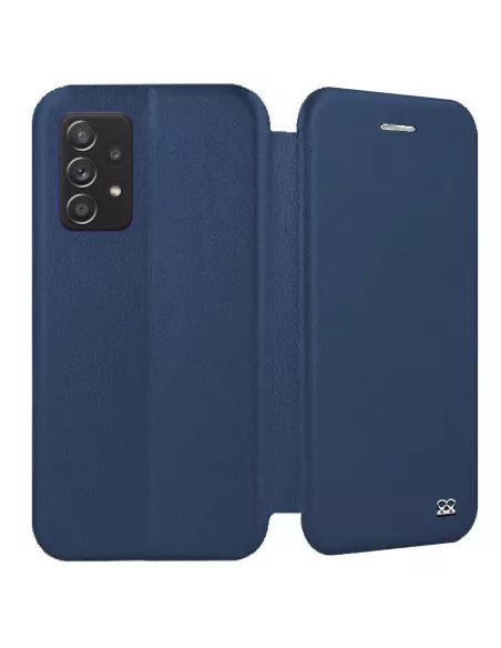 Samsung A52/A52s - Folio Clam Leather Case + 9H Tempered Glass - Blue | ...