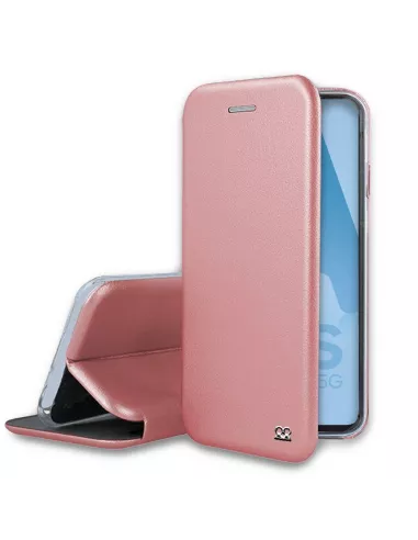 Samsung A52/A52s - Folio Clam Leather Case + 9H Tempered Glass - Pink Go...