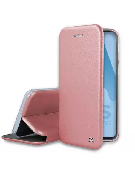 Samsung A52/A52s - Etui Cuir Folio Clam + Verre Trempé 9H - Rose Go...