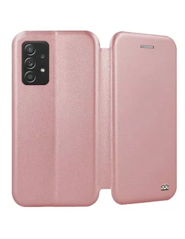 Samsung A52/A52s - Folio Clam Leather Case + 9H Tempered Glass - Pink Go...