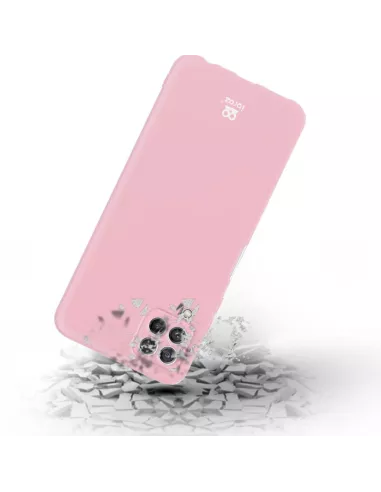 LSR Case Samsung A22 (4G) Liquid Silicone + 9H Tempered Glass - Ros...