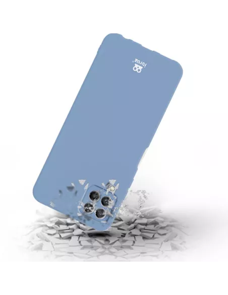 Coque LSR Samsung A22 (4G) Liquide Silicone + Verre trempé 9H - Ble...