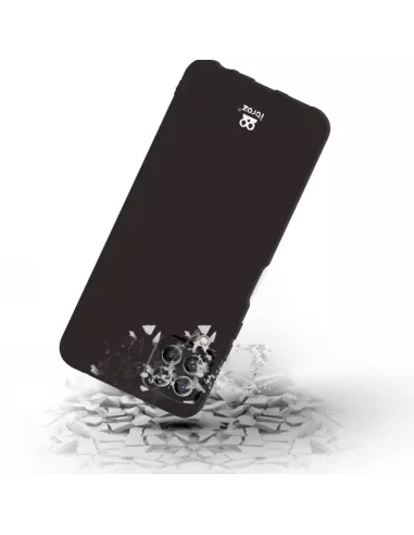 LSR Case Samsung A22 (4G) Liquid Silicone + 9H Tempered Glass - Black...