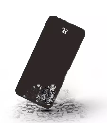 LSR Case Samsung A22 (4G) Liquid Silicone + 9H Tempered Glass - Black...