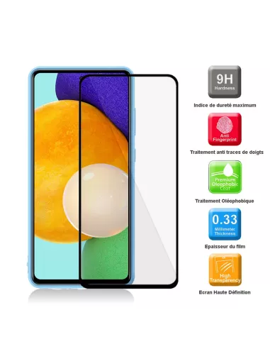LSR Case Samsung A52/A52s Liquid Silicone + 9H Tempered Glass - Blue...