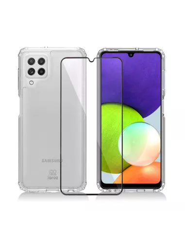 Coque antichocs + Protection écran 9H Samsung A22 4G - Transparent ...
