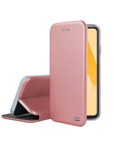 Samsung A22 4G - Folio Clam Leather Case + 9H Tempered Glass - Rose Gold...