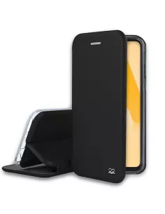 Samsung A22 4G - Etui Cuir Folio Clam + Verre Trempé 9H - Noir | Ibroz