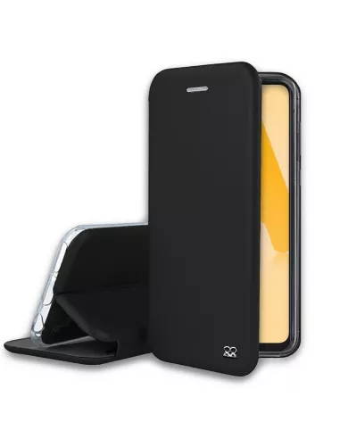 Samsung A22 4G - Etui Cuir Folio Clam + Verre Trempé 9H - Noir | Ibroz