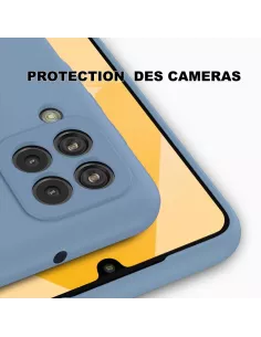 LSR Case Samsung A22 (4G) Liquid Silicone + 9H Tempered Glass - Blue... 2