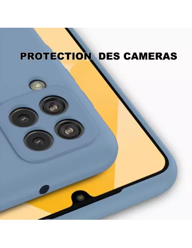 LSR Case Samsung A22 (4G) Liquid Silicone + 9H Tempered Glass - Blue...