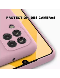 LSR Case Samsung A22 (4G) Liquid Silicone + 9H Tempered Glass - Ros... 2