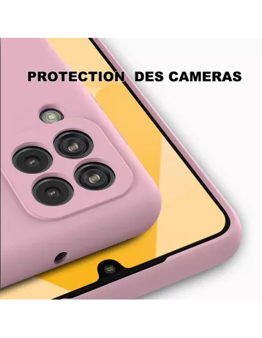 LSR Case Samsung A22 (4G) Liquid Silicone + 9H Tempered Glass - Ros...