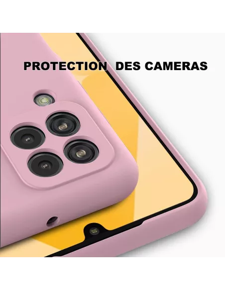 LSR Case Samsung A22 (4G) Liquid Silicone + 9H Tempered Glass - Ros...